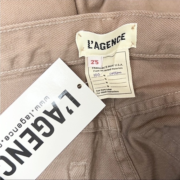 NWT L’AGENCE 90s High Waist Khaki Distressed Denim Rip Knee Ankle Crop Jean 25 - Picture 8 of 8